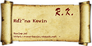 Róna Kevin névjegykártya